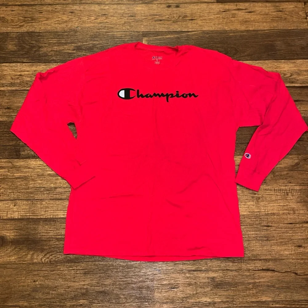 CHAMPION OUTFIT Red Crew Neck LS Top & Blue Windbreaker W/Pocket Zip Cuff Jogger